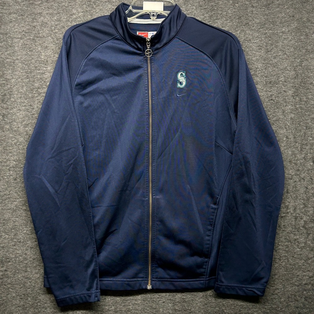 Nike Seattle Mariners Team Baseball‎ Full Zip Jacket Mens XL Navy Blue